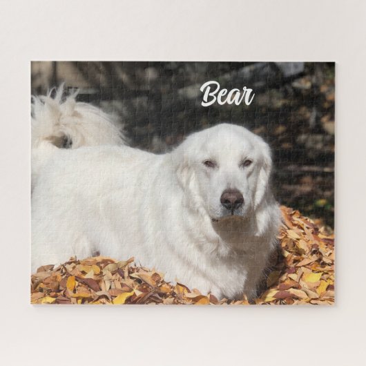 White Great Pyrenees Livestock Guardian Dog Legpuzzel (Horizontaal)