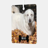 White Great Pyrenees Livestock Guardian Dog Metalen Ornament (Voorkant links)