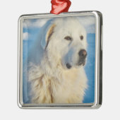 White Great Pyrenees Livestock Guardian Dog Metalen Ornament (Links)