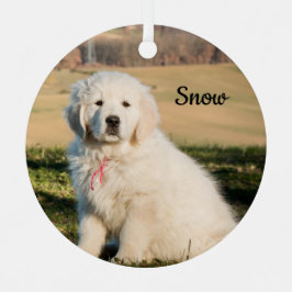 White Great Pyrenees Livestock Guardian Dog Puppy Metalen Ornament
