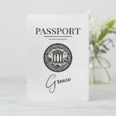 White Greece Passport Save the Date Kaart (Staand voorkant)