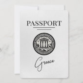 White Greece Passport Save the Date Kaart (Voorkant)