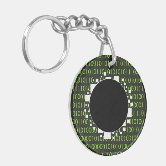 White Green 1s 0s Abyy Binary Code Digital Portal Sleutelhanger (Voorkant Links)