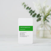 White Green Attractive Charming Visitekaartje (Staand voorkant)