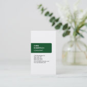 White Green Attractive Stylish Cute Visitekaartje (Staand voorkant)