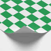 White Green Checkerboard Cadeaupapier (Hoek)