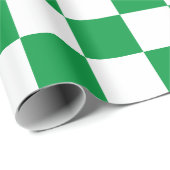White Green Checkerboard Cadeaupapier (Rol Hoek)