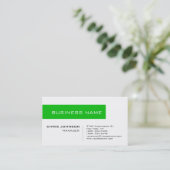 White Green Contemmodern Manager Visitekaartje (Staand voorkant)