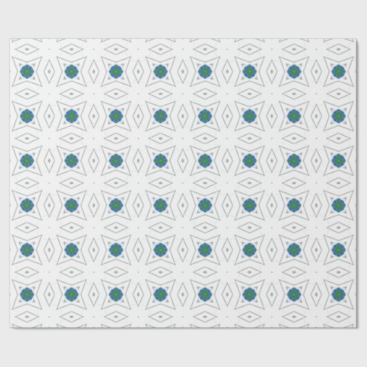 White Green doted Pattern Cadeaupapier (Vlak)