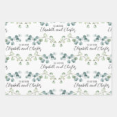 White & Green Eucalyptus Sprigs Wedding Branding Inpakpapier Vel (Voorkant 3)