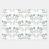 White & Green Eucalyptus Sprigs Wedding Branding Inpakpapier Vel (Voorkant)