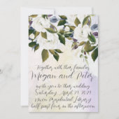 White & Green Fine Art Calligraphy Style Wedding Kaart (Voorkant)
