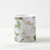 White Green Floral Foto Mok (Center)