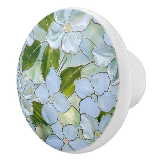 White Green Floral Keramische Knop (Rechts)