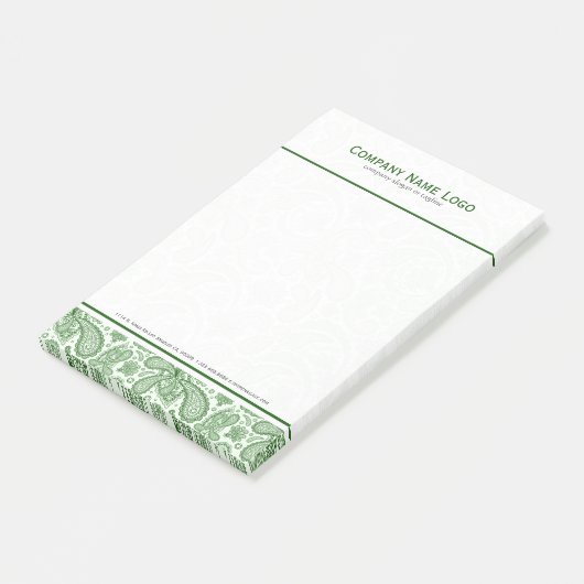 White & Green Floral Paisley Lace Post-it® Notes (Schuin)