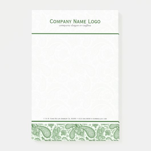 White & Green Floral Paisley Lace Post-it® Notes (Voorkant)