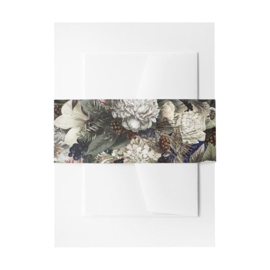 White Green Floral Uitnodigingen Wikkel (Voorkant Voorbeeld)