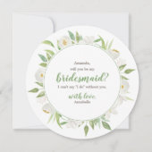 White & Green Floral zal je mijn Bridesmaid zijn Kaart (Voorkant)