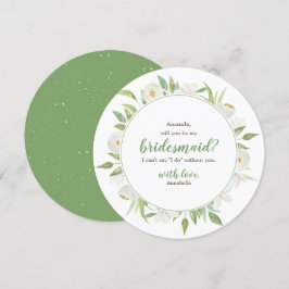 White & Green Floral zal je mijn Bridesmaid zijn Kaart