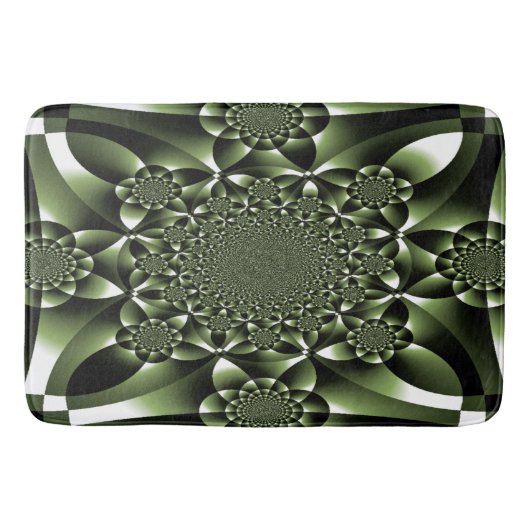 White Green Forest Leaf Petals Bath Mat (Voorkant)