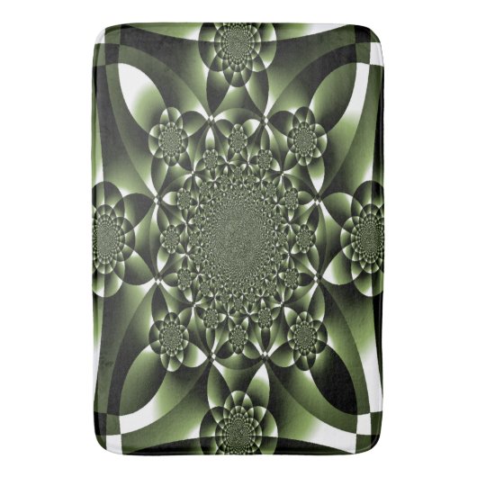 White Green Forest Leaf Petals Bath Mat (Voorkant Verticaal)