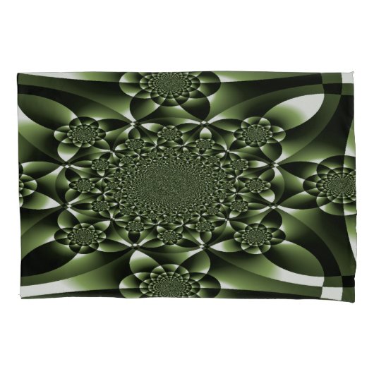 White Green Forest Leaf Petals Kussensloop (Voorkant-Links)