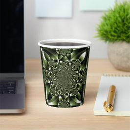 White Green Forest Leaf Petals Papieren Bekers