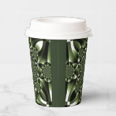 White Green Forest Leaf Petals Papieren Bekers (Rechts)