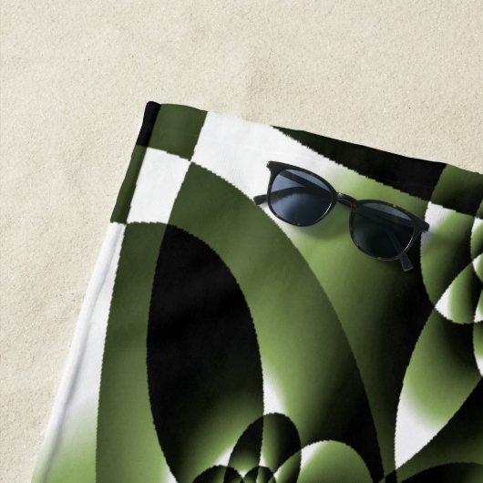 White Green Forest Leaf Petals Strandlaken (In situ)