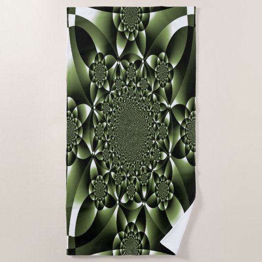 White Green Forest Leaf Petals Strandlaken (Voorkant)