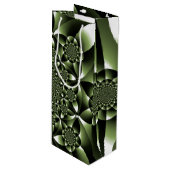 White Green Forest Leaf Petals Wijn Cadeautas (Voorkant Gekanteld)