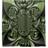 White Green Forest Mini Spheres Douchegordijn (Voorkant)