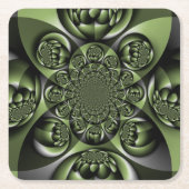 White Green Forest Mini Spheres Kartonnen Onderzetters (Voorkant)