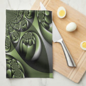 White Green Forest Mini Spheres Theedoek (Quarter Fold)