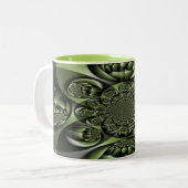 White Green Forest Mini Spheres Tweekleurige Koffiemok (Voorkant links)