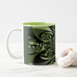 White Green Forest Mini Spheres Tweekleurige Koffiemok