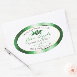 White Green Glitter Stars Floral Product Labels