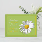 White Green Gold Daisy Wedding Invitation Kaart (Staand voorkant)