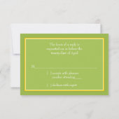 White Green Gold Daisy Wedding RSVP Reply Kaart (Achterkant)