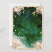 White Green Gold Rustic Floral Wedding Invitation Kaart (Achterkant)