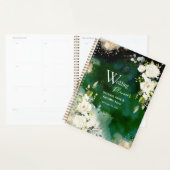 White Green Gold Rustic Floral Wedding Planner (Display)