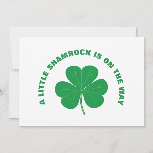White Green Irish Baby shower Little Shamrock Cool Bedankkaart (Achterkant)