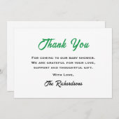 White Green Irish Baby shower Little Shamrock Cool Bedankkaart (Voorkant / Achterkant)