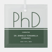 White Green Keepomwille PhD Afstuderen Glas Ornament (Voorkant)