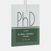 White Green Keepomwille PhD Afstuderen Glas Ornament (Voorkant Rechts)