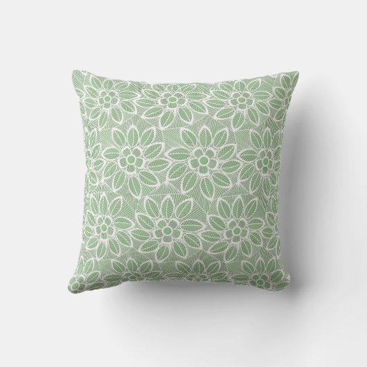 WHITE GREEN LACE DOUBLESIDED Cushion Kussen (Achterkant)
