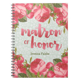 White & Green Lace Matron-of-Honor Wedding Notitieboek