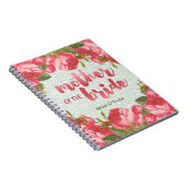 White & Green Lace Moeder van het bruidhuwelijk Notitieboek (Rechterzijde)