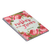 White & Green Lace Moeder van het Groom Wedding Notitieboek (Rechterzijde)