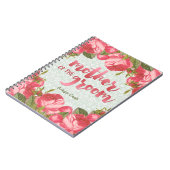 White & Green Lace Moeder van het Groom Wedding Notitieboek (Linkerzijde)